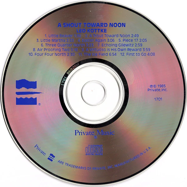 Leo Kottke - A Shout Toward Noon (CD) - Image 3