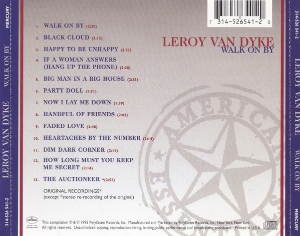 Leroy Van Dyke - Walk On By (CD) - Image 2