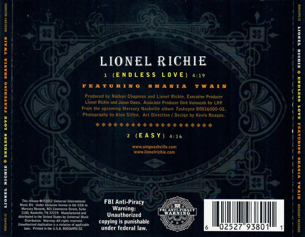 Lionel Richie Featuring Shania Twain - Endless Love (CD) - Image 4