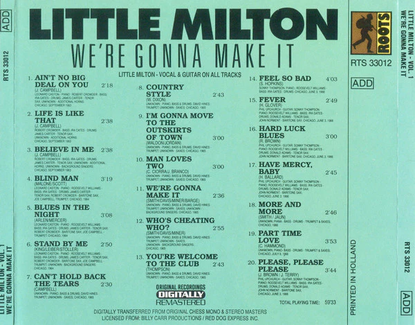 Little Milton - We're Gonna Make It (Vol. 1) (CD) - Image 2