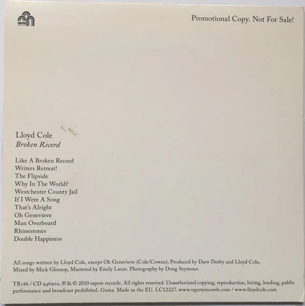 Lloyd Cole - Broken Record (CD) - Image 2
