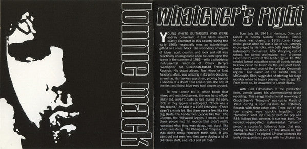 Lonnie Mack - Whatever's Right (CD) - Image 4