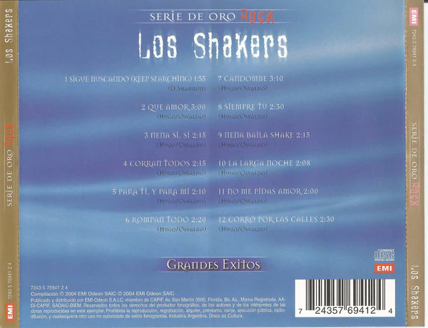 Los Shakers - Grandes Exitos (CD) - Image 2