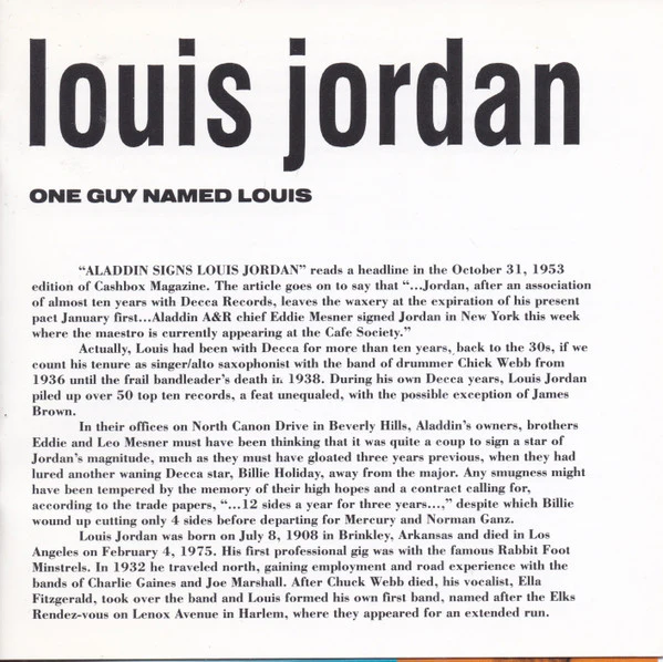 Louis Jordan - One Guy Named Louis: The Complete Aladdin Sessions (CD) - Image 5