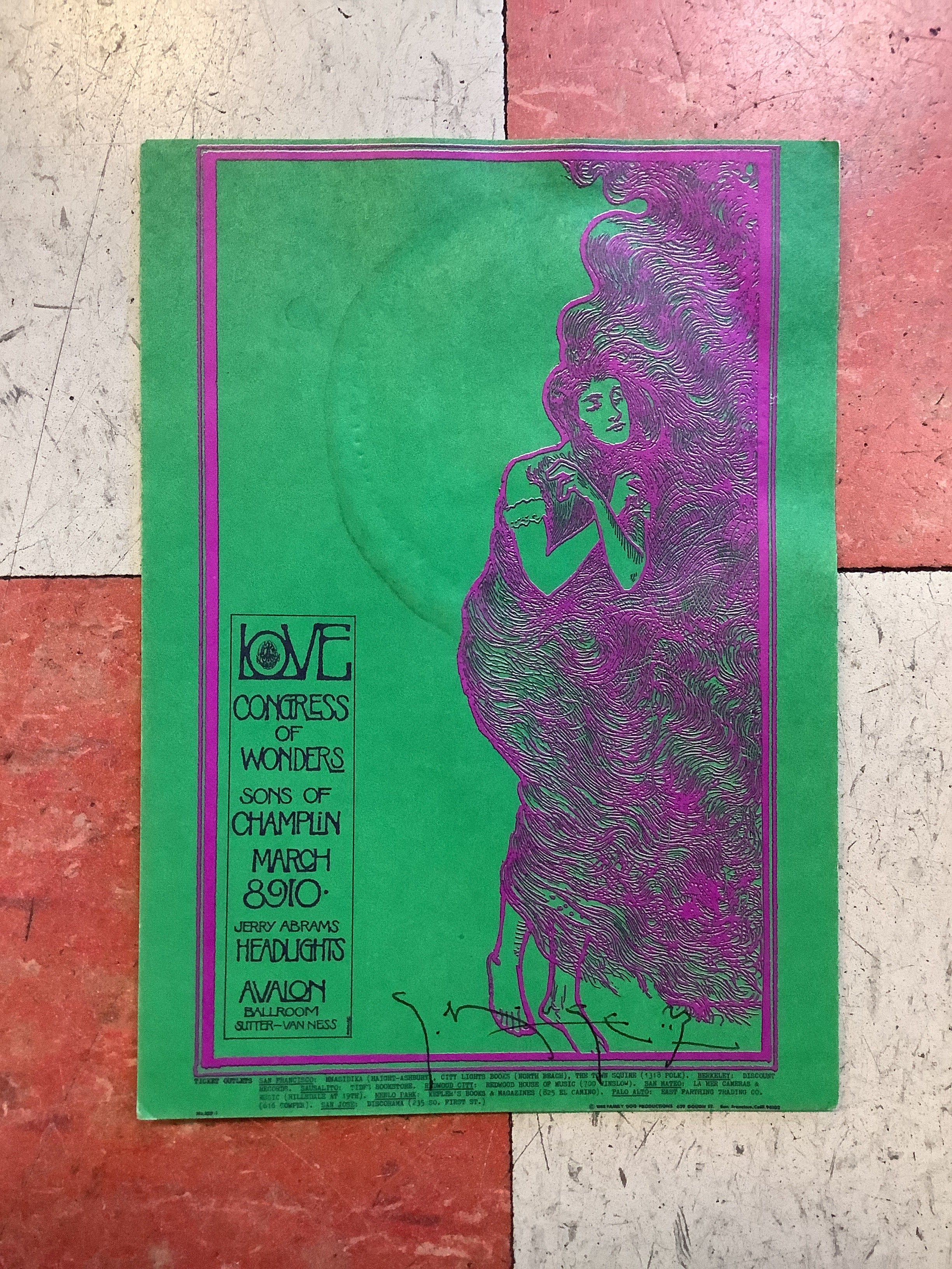 Love at Avalon Ballroom - 1968 (Postcard)