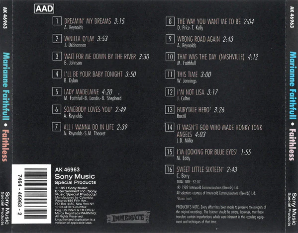 Marianne Faithfull - Faithless  (CD) - Image 2
