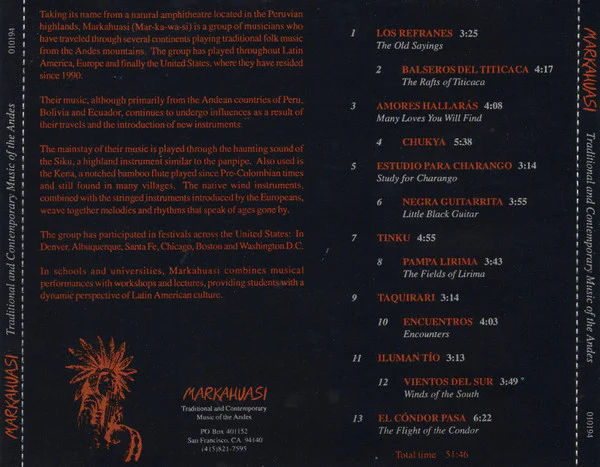 Markahuasi - Traditional And Contemporary Music Of The Andes (CD) - Image 2