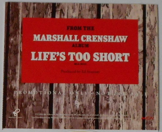 Marshall Crenshaw - Better Back Off (CD) - Image 2