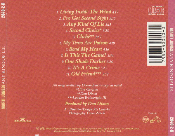 Marti Jones - Any Kind Of Lie (CD) - Image 2