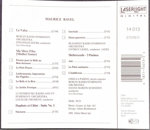 Maurice Ravel - Valses / Daphnis Et Chloe / Sheher (CD) - Image 2