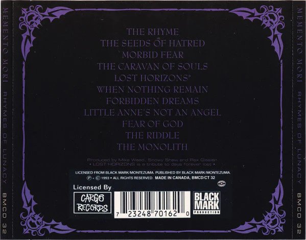Memento Mori  - Rhymes Of Lunacy (CD) - Image 2