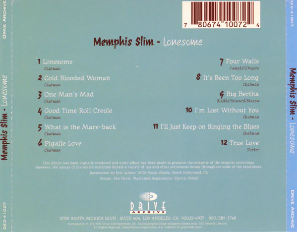 Memphis Slim - Lonesome (CD) - Image 2