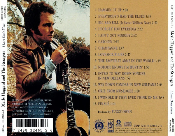 Merle Haggard And The Strangers  - I Love Dixie Blues (CD) - Image 3