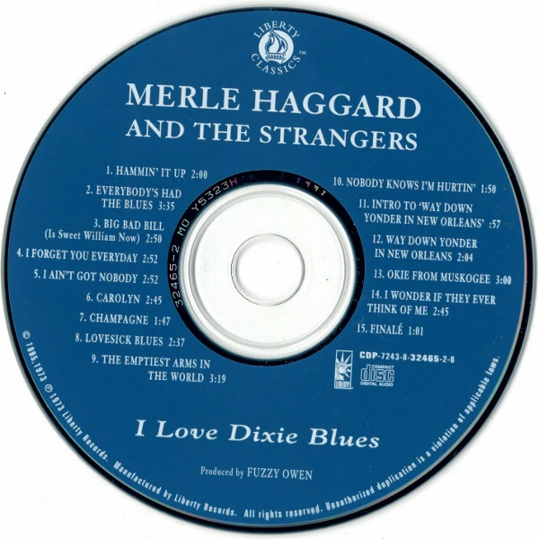Merle Haggard And The Strangers  - I Love Dixie Blues (CD) - Image 5