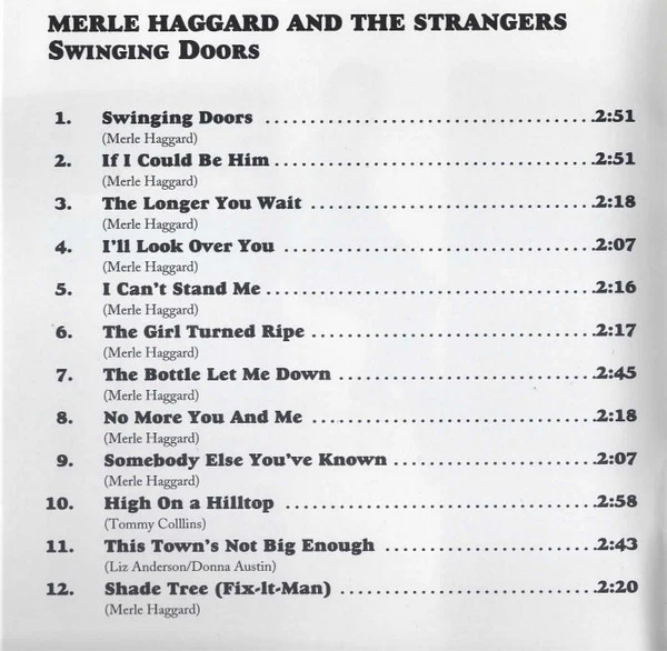 Merle Haggard And The Strangers  - Swinging Doors (And The Bottle Let Me Down) (CD) - Image 4