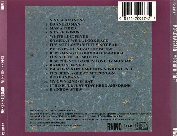 Merle Haggard - More Of The Best (CD) - Image 2