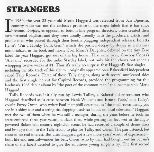 Merle Haggard - Strangers (CD) - Image 5
