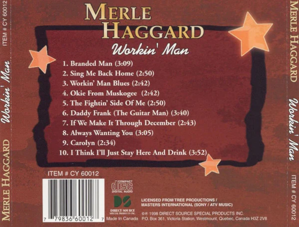 Merle Haggard - Workin' Man (CD) - Image 2