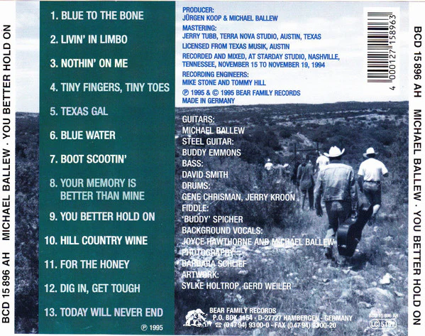 Michael Ballew - You Better Hold On (CD) - Image 2