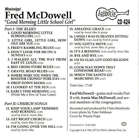 Fred McDowell - Good Morning Little School Girl (CD) - Image 4