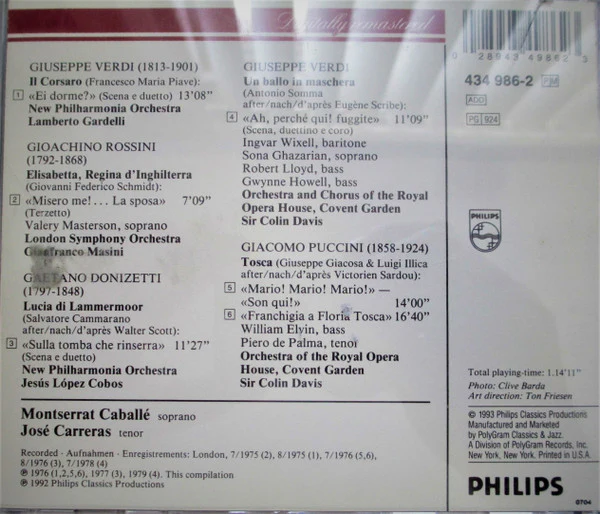 Montserrat Caballé, José Carreras - Love Duets (CD) - Image 2