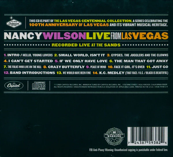 Nancy Wilson - Live From Las Vegas (CD) - Image 2