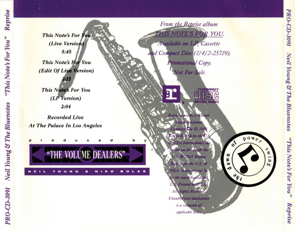 Neil Young & The Bluenotes  - This Note's For You (CD) - Image 2