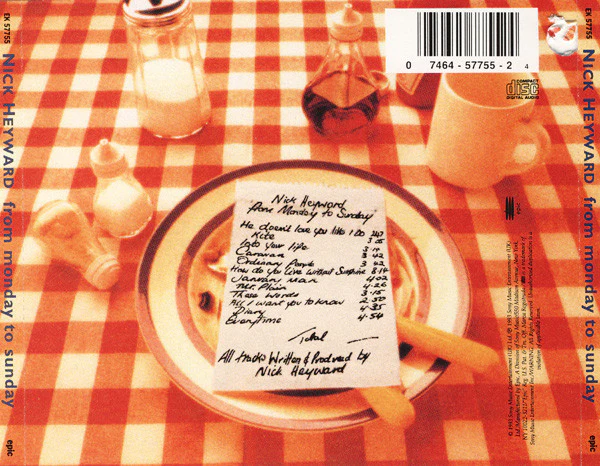 Nick Heyward - From Monday To Sunday (CD) - Image 2