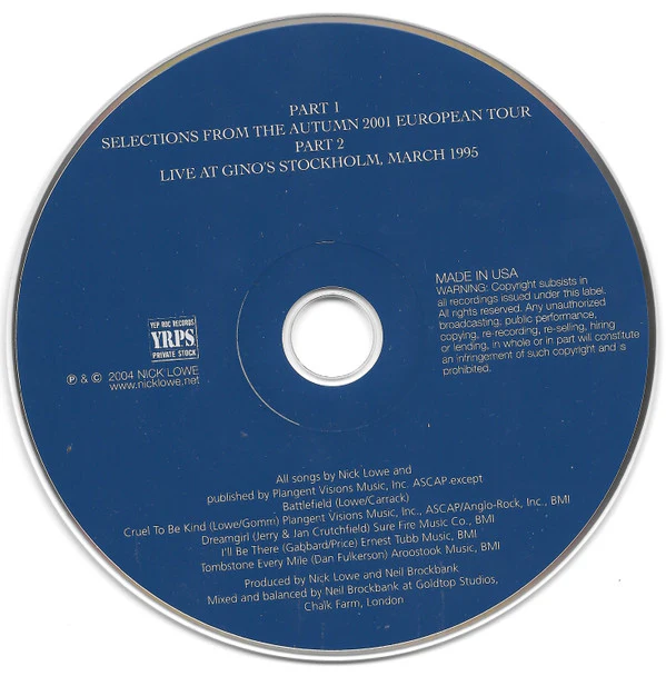 Nick Lowe - Untouched Takeaway (CD) - Image 2