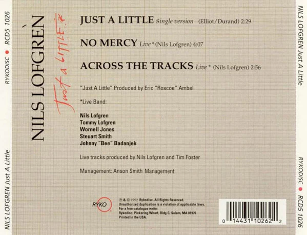 Nils Lofgren - Just A Little (CD) - Image 3
