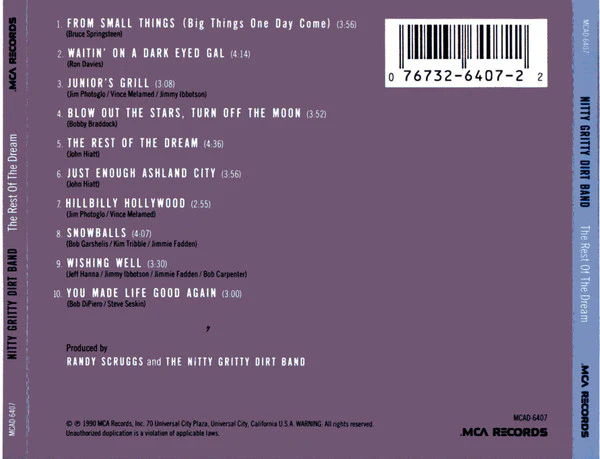 Nitty Gritty Dirt Band - The Rest Of The Dream (CD) - Image 4