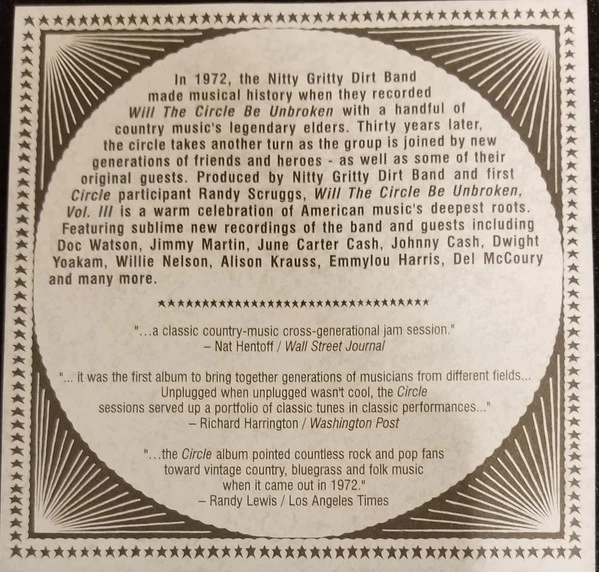 Nitty Gritty Dirt Band - Will The Circle Be Unbroken Vol. III The Sampler (CD) - Image 4
