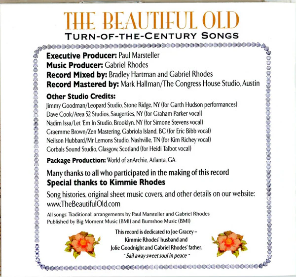 Paul Marsteller & Gabriel Rhodes With Various - The Beautiful Old: Turn-Of-The-Century Songs (CD) - Image 4