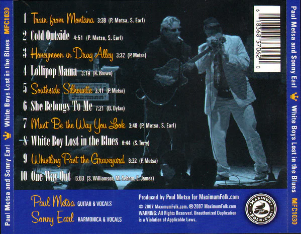 Paul Metsa And Sonny Earl - White Boys Lost In The Blues (CD) - Image 2