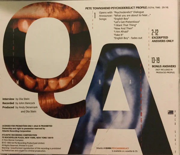 Pete Townshend - Interview With A Psychoderelict (CD) - Image 2