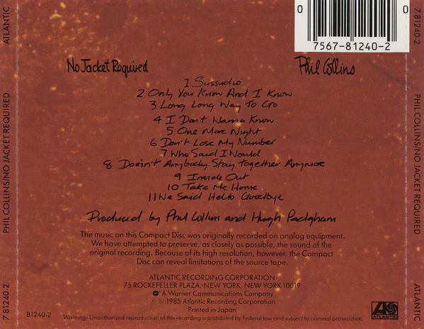 Phil Collins - No Jacket Required (CD) - Image 2
