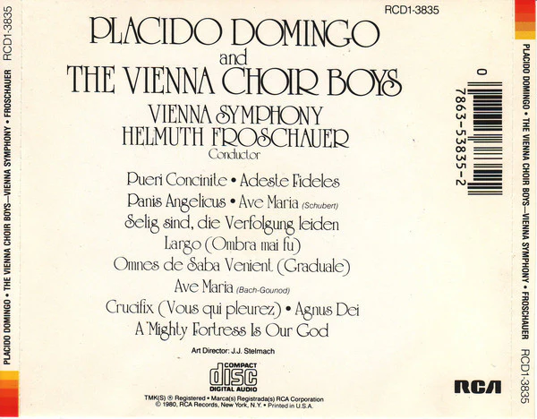 Placido Domingo And Die Wiener Sängerknaben, Wiener Symphoniker - Placido Domingo And The Vienna Choir Boys (CD) - Image 2