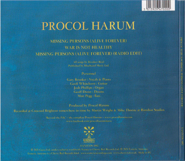 Procol Harum - Missing Persons (Alive Forever) (CD) - Image 2