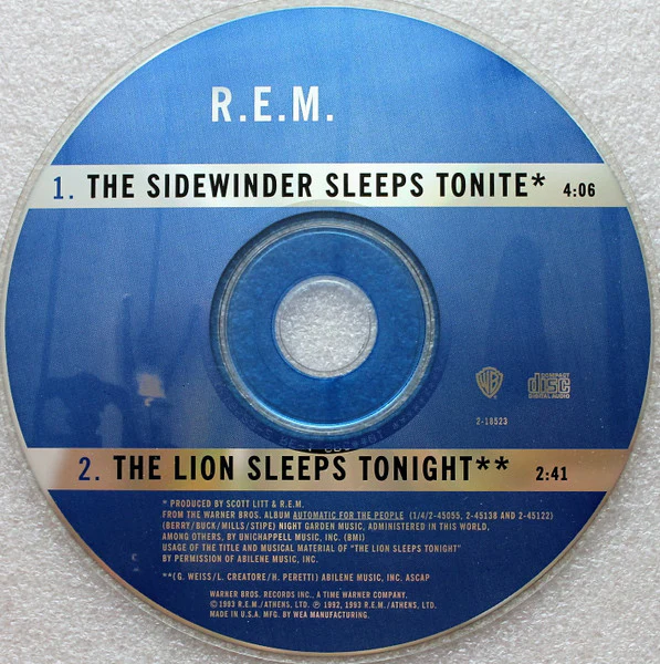 R.E.M. - The Sidewinder Sleeps Tonite (CD) - Image 3