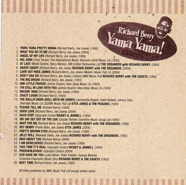 Richard Berry - Yama Yama! The Modern Recordings 1954-1956 (CD) - Image 4