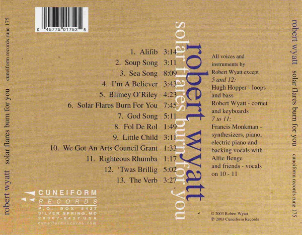Robert Wyatt - Solar Flares Burn For You (CD) - Image 2