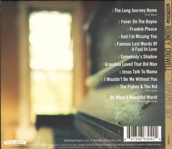 Rodney Crowell - Tarpaper Sky (CD) - Image 2