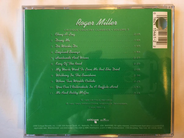 Roger Miller - Critique Country Classics acollection Vol. 3 (CD) - Image 2