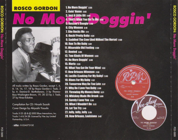 Rosco Gordon - No More Doggin' (RPM Vee-Jay Years) (CD) - Image 2