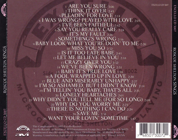 Roscoe Shelton - Roscoe Shelton Sings (CD) - Image 2