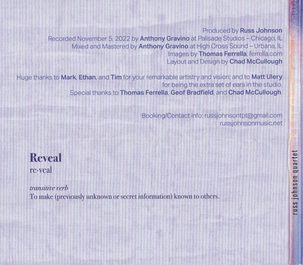 Russ Johnson Quartet - Reveal (CD) - Image 3