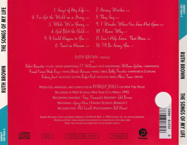Ruth Brown - The Songs Of My Life (CD) - Image 2