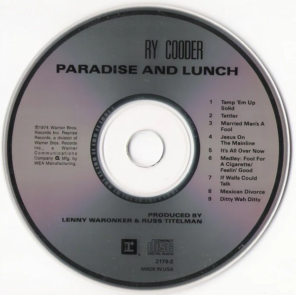 Ry Cooder - Paradise And Lunch (CD) - Image 3