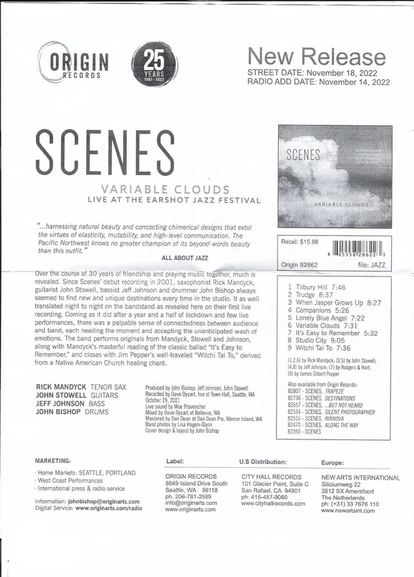 Scenes  - Variable Clouds (Live At The Earshot Jazz Festival) (CD) - Image 5