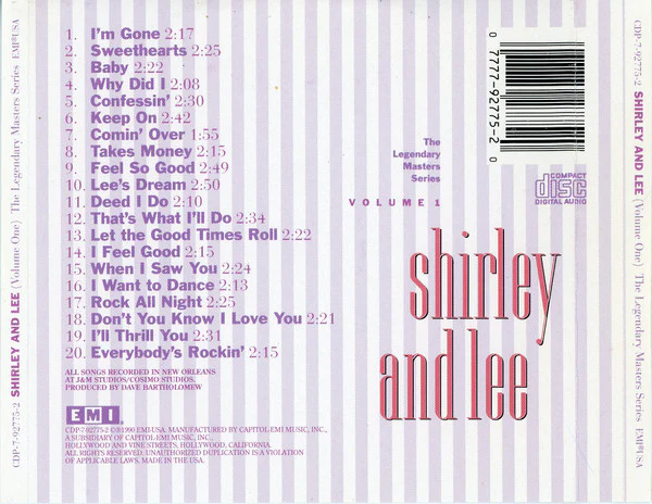 Shirley And Lee - Shirley And Lee (Volume One) The Legendary Masters Series (CD) - Image 2